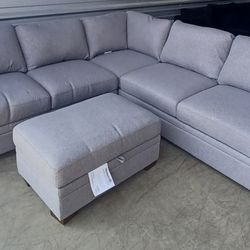 🔥 Thomasville Langdon Fabric Sectional + Storage Ottoman – BRAND NEW with TAGS 🔥