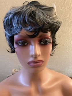 Black & Gray Wig Synthetic 