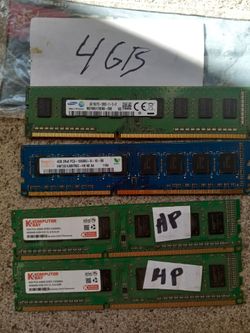 4GB DDR3 Desktop RAM Sticks – Lot of 4