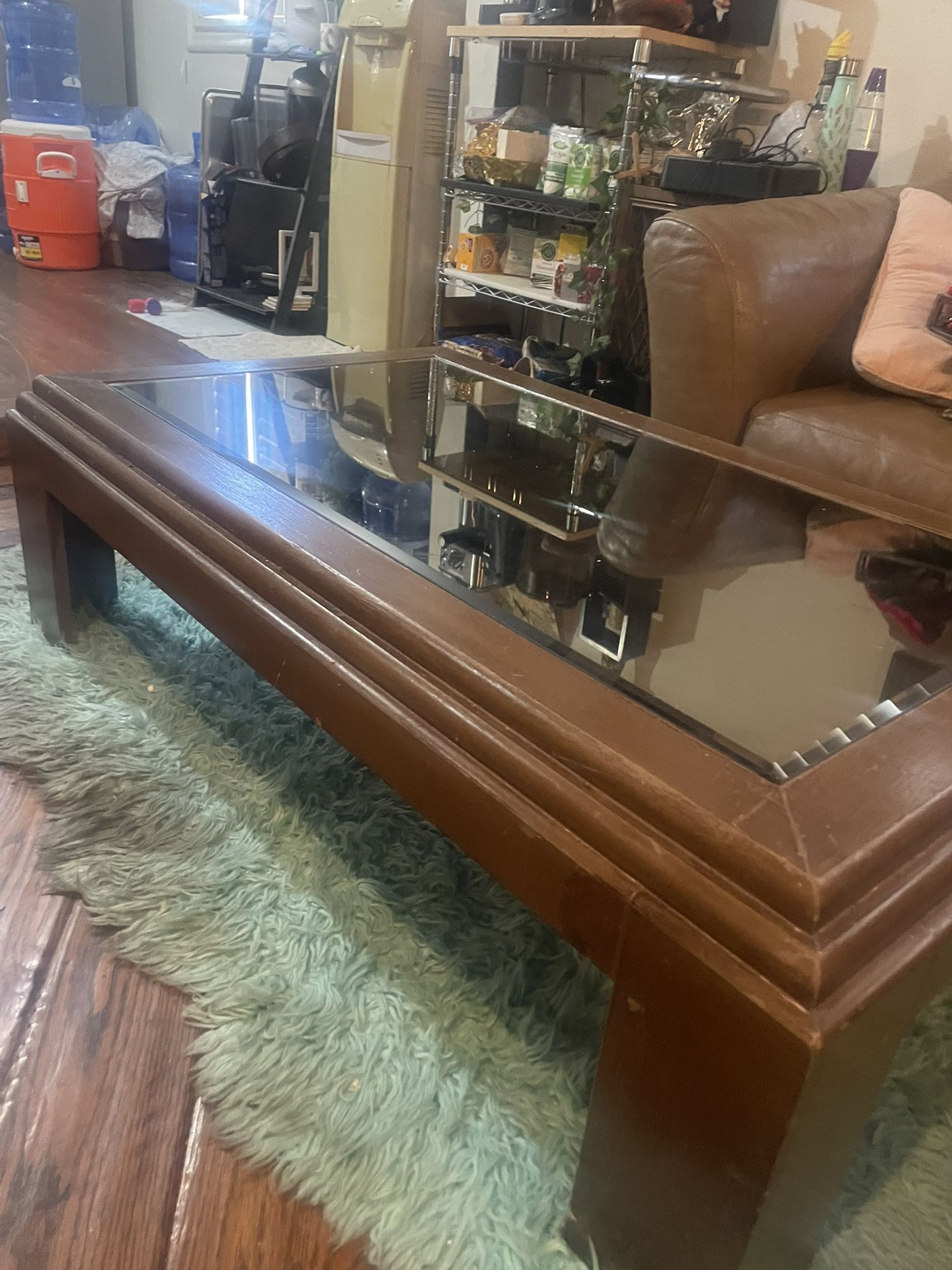 Wood And Glass Coffee Table