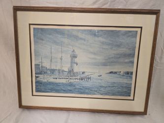"Lighthouse Del Rey" by Frank Caldwell (signed Lithograph)