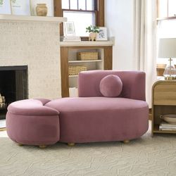 NEW Chaise Lounge & Storage Ottoman W/ Pillow, Lounge Sectional, Rose !