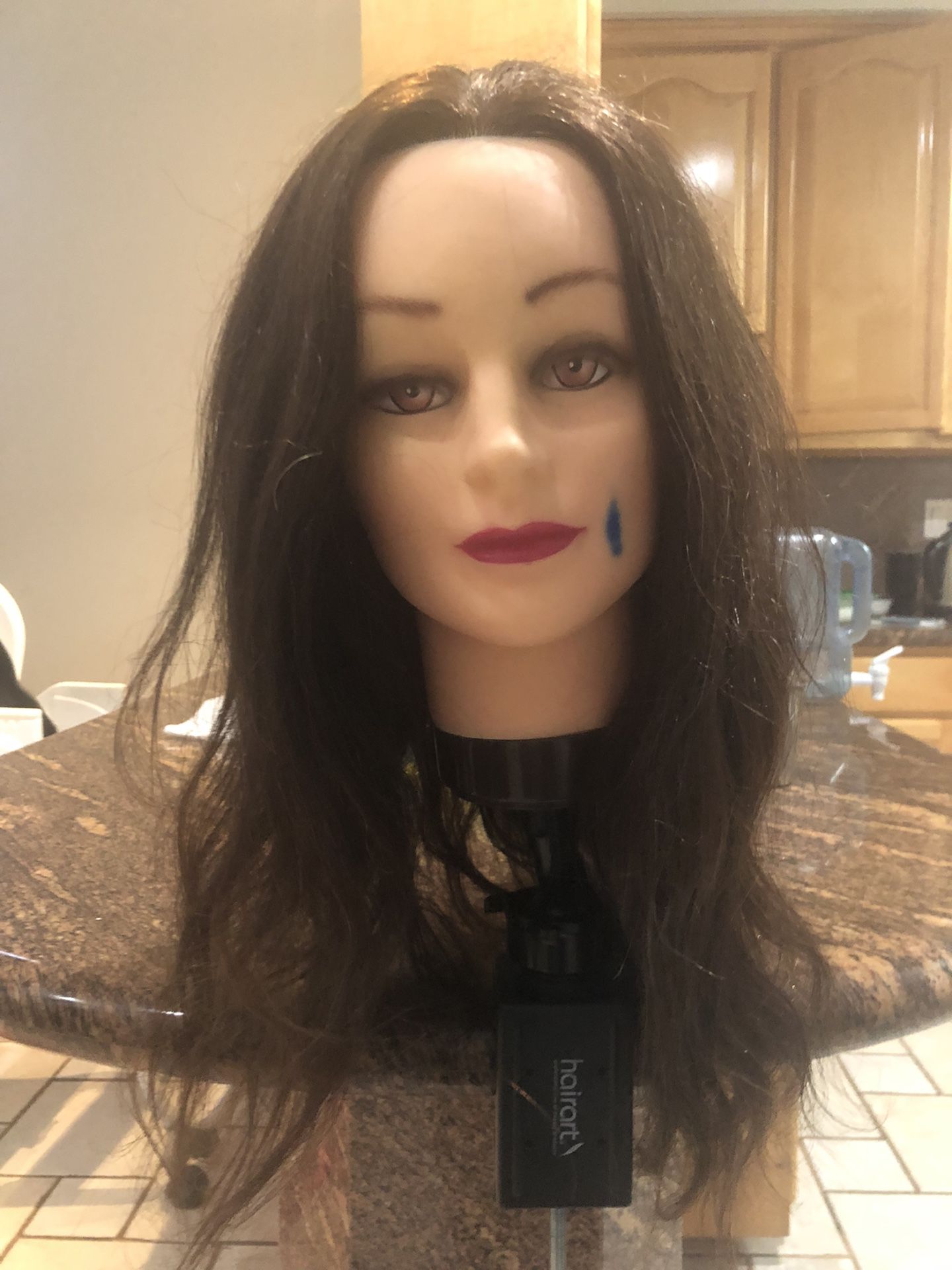 Training Head 100% real hair mannequin head with stand