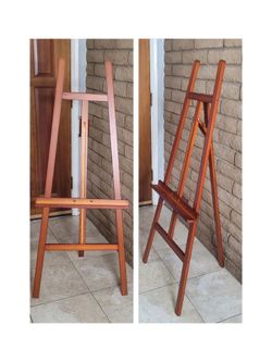 Walnut Wooden Easel Stand for Sign, A-Frame Painting Easel