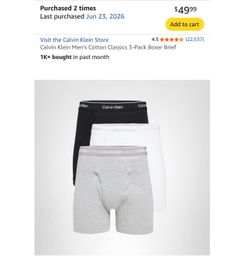 Calvin Klein Men’s Cotton Classics 3-Pack Boxer Brief