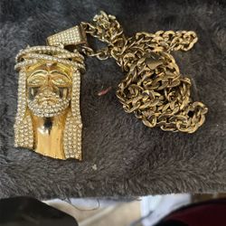 Chain With Jesus Head Pendant 