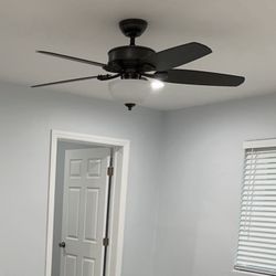 Used Hunter Ceiling Fan 52” Brown With Control