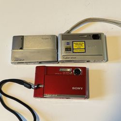 Lot Of 3 Sony Cyber-shot DSC-T10-T20-T50 BROKEN Digital Camera Parts Repair Only  