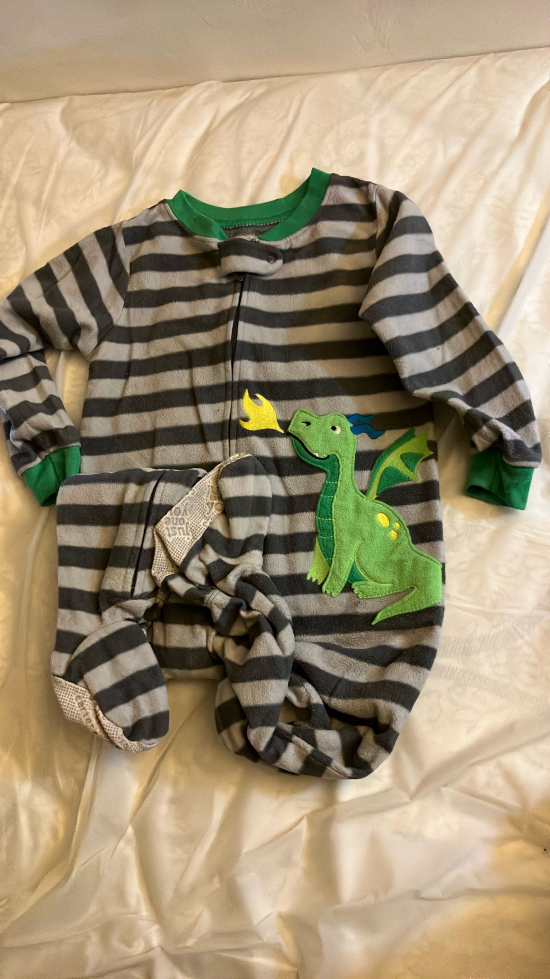 Baby Boys Size 2t Dragon Fleece Pajamas Footed Pj