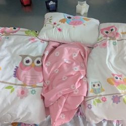 Girls Owl Bedding Set 