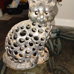 Vintage Japanese Cat Cast Iron Lantern