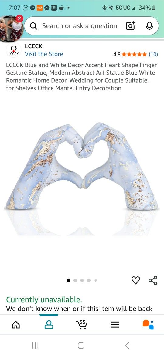 Modern Blue And Gold Marble Statue