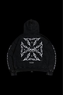 Civil Regime Iron Skull Civil Zip Up Hoodie In Black (Sizes S & L available)