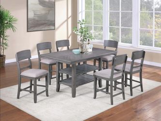 Brand New Grey 7pc Counter Height Dining Table Set