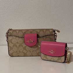 Poppy Crossbody With Card Case In Signature Canvas