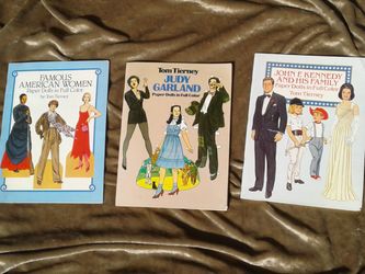 Kennedy, Judy Garland, famous American women. Cut out paper dolls