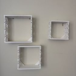 White Decorative Wall Shelves – Set of 3