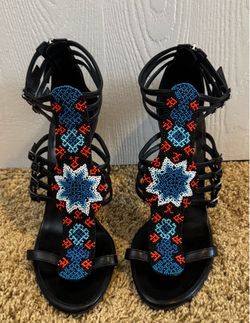 Giuseppe Zanotti for Balmain black beaded shoes $1295
