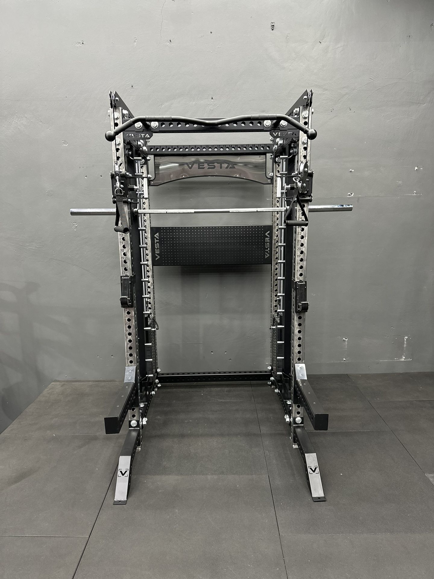 PRO SERIES Ultimate Half Rack Functional Trainer w/Smith Machine Bar | 400lb Stack | Gym Equipment | Fitness | Commercial | Squat Rack