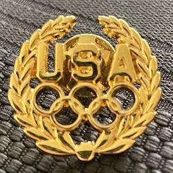 USA Olympic Gold Tone Lapel Pin – Vintage Style – $3