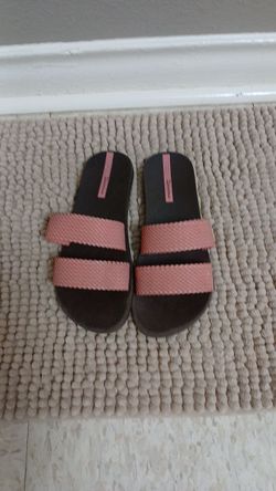 Pink Double Strap Slide Sandals