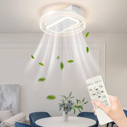 Modern Bladeless Fan Lamp with Dimmable LED Light 6-Speed Control, Remote Included, Perfect for Any Room 