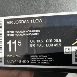 Jordan 1 Low Size 11.5