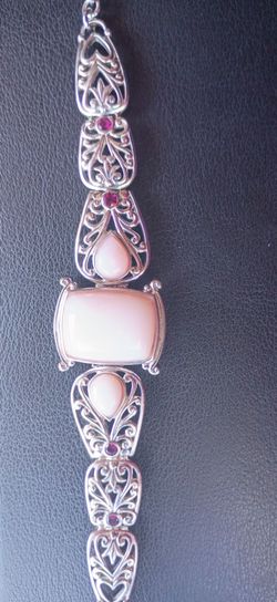 925 sterling silver pink larimar bracelet