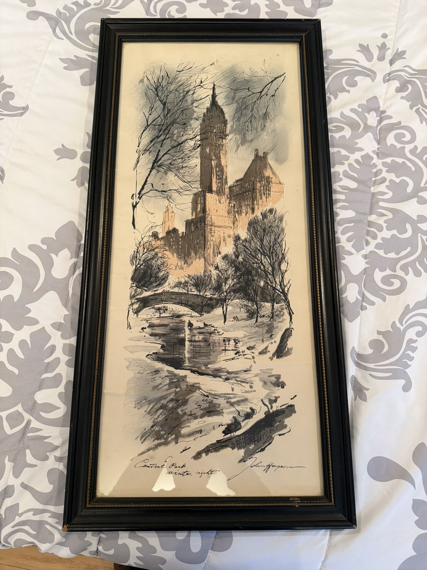 John Haymson Signed Print Central Park Winter Night