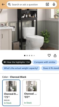 Over Toilet Bathroom Storage