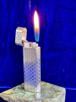 Vintage Silver Oval Cartier Lighter Very Good Condition Works 1 Year Warranty