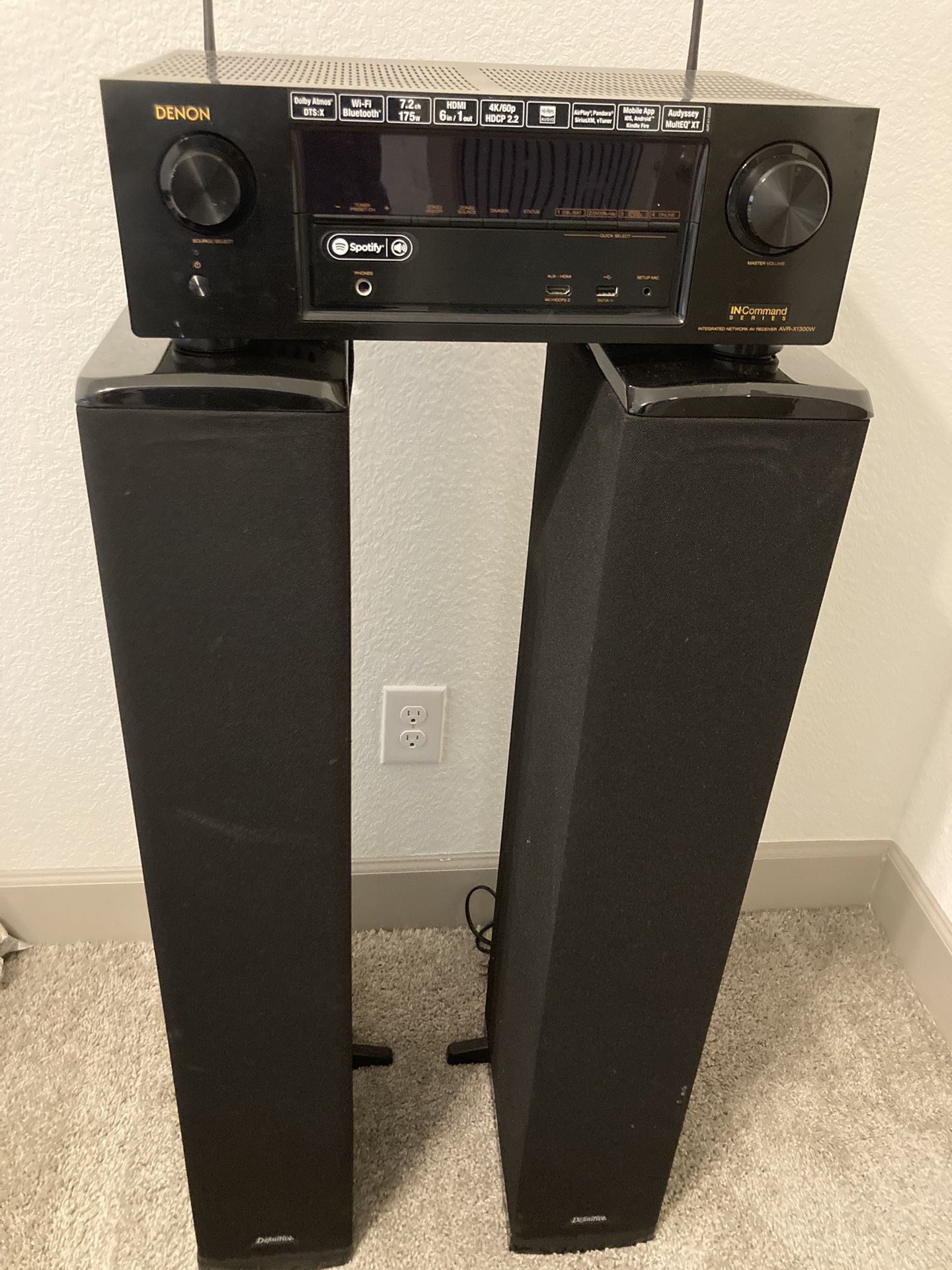 Definitive Tower Speakers And Denon 7.1 receiver