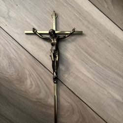 Brass Crucifix with Bronze Corpus 10 inch