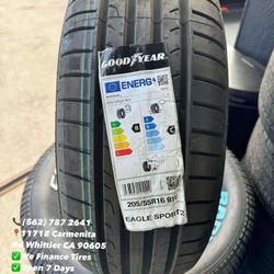 205/55R16 Goodyear Eagle Sport New Set of Tires Installed and Balanced Set de Llantas Nuevas Instaladas y Balanceadas