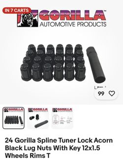 Gorilla Black Lug Nuts And Key