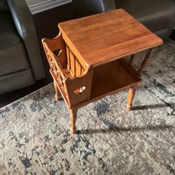 Baumritter Ethan Allen Mid Century Maple Magazine Rack End Table