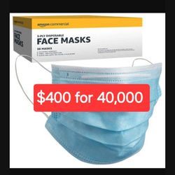 40,000 Blue Disposable Face Masks $400