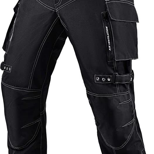 HWK Motorcycle Pants for Men with Water Resistant Cordura Textile Fabric  for Enduro Motocross Motorbike Riding & Impact Protection Armor, Dual Sport