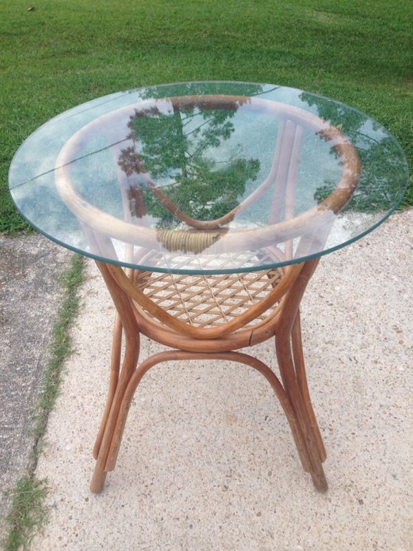 Wicker & Glass topped patio or small kitchen table