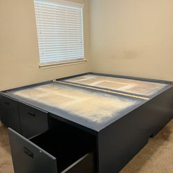 Two Twin Or King Bed Frame With Storage