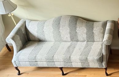 Cream and Light Green Couch