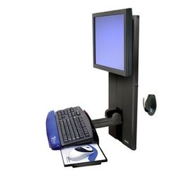 ERGOTRON 25-027-101 Wall Station LCD Keyboard Mouse Tray Vertical Lift Black NEW