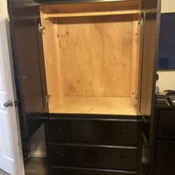 Black Wardrobe Armoire 