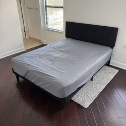 Black Queen Bed Frame + Mattress
