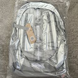Supreme Backpack Silver Reflective FW22