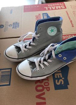 Gray Blue Converse size 6