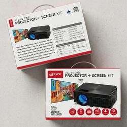 NEVER USED 120" Home Theater Kit - GPX Projector/Screen