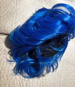 Halloween Blue Synthetic Wavy Costume Wig