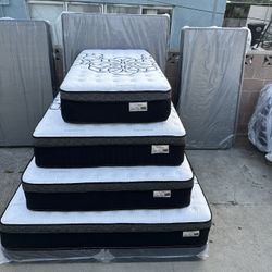 New Mattress. 🎁 Queen Size Mattress Pillow Top 12” Thick. 🎁 All Sizes Available 🎁 Delivery Available