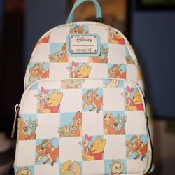 Brand New! Loungefly Disney Multi Character Mint Checkered Mini Backpack💙